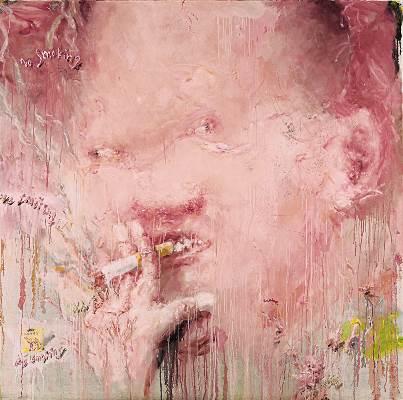 　　刘炜，《不准吸烟》

　　1998 年作，油画画布， 170 x 170 公分

　　估价： 9，000，000 – 12，000，000 港元/1，170，000 – 1，550，000 美元

　　（晚拍拍品）